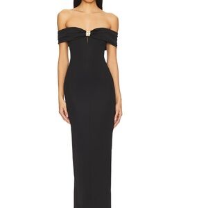 Revolve Superdown Black Strapless Gown